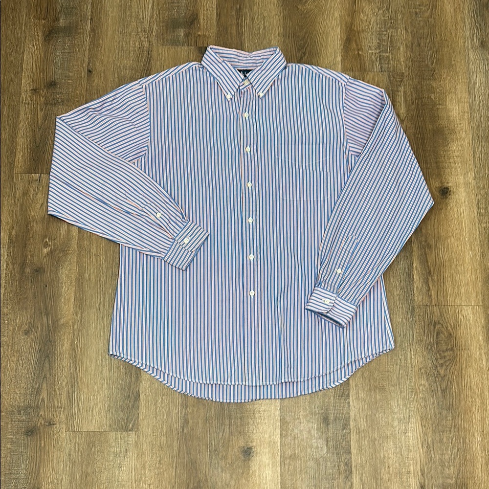 Ralph Lauren,Blue and White Striped Men's Shirt